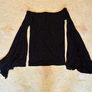 Off the shoulder, slinky, bell sleeve top